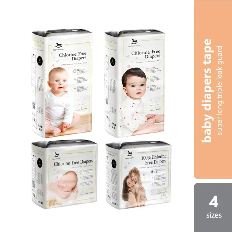 Applecrumby Tape Diaper ( Chlorine Free ) | S/M/L/XL Size