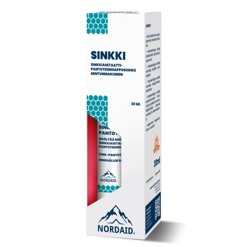 Nordaid Zink acetate och pantonesyra spray, 30 ml