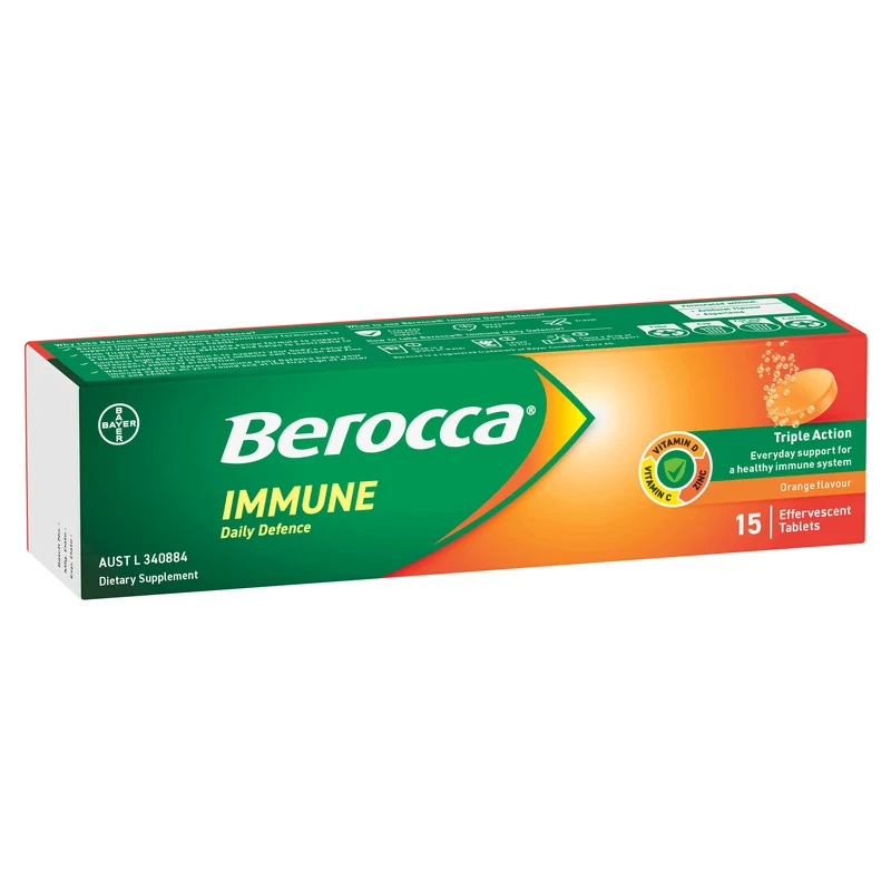 Berocca Immunity Daily Defence Orange Effervescent Tablets 15s
