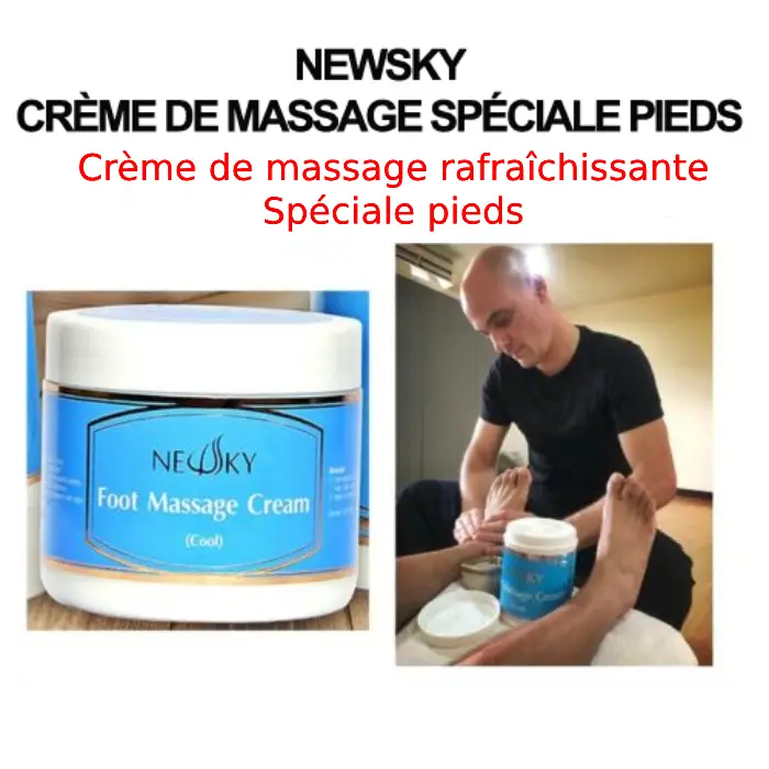 Crème de Massage Spéciale Pieds Newsky - 300ml / 1000ml. Effet Frais & Relaxant
