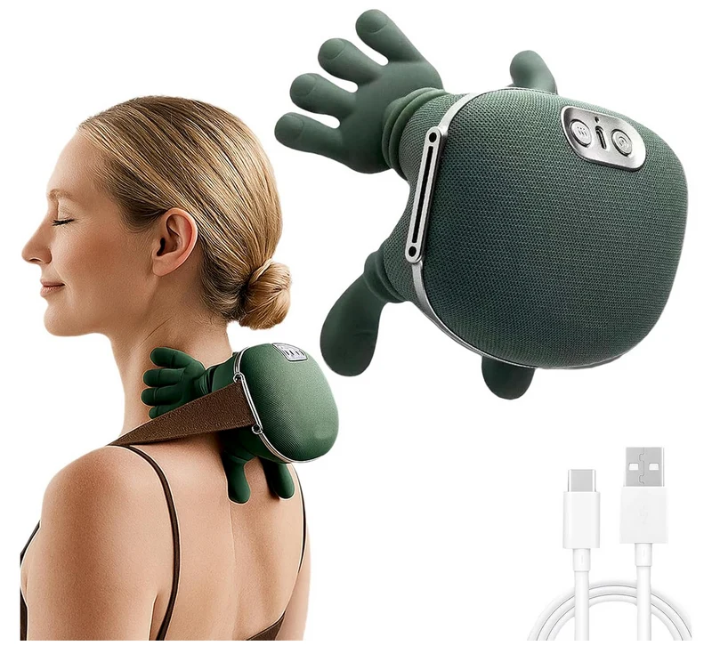 3D Shiatsu Nakke og Skulder massasjeapparat med fingre og varme