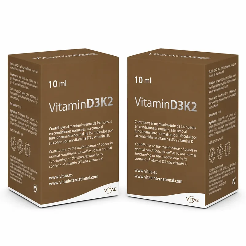 Vitae Health Innovation, S.L. Vitamin D3K2, 10Ml , pack 2