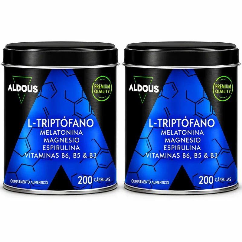 Aldous Labs L-Tryptophan Premium Melatonin 1,78 Mg Magnésio, 200 Cápsulas Vegetais , embalagem 2