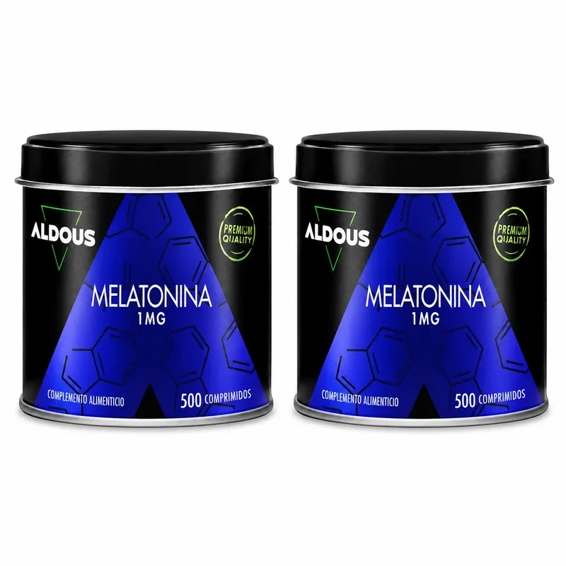 Aldous Labs Suplemento Alimentar Melatonina Pura 1 Mg , 500 Comprimidos , embalagem 2