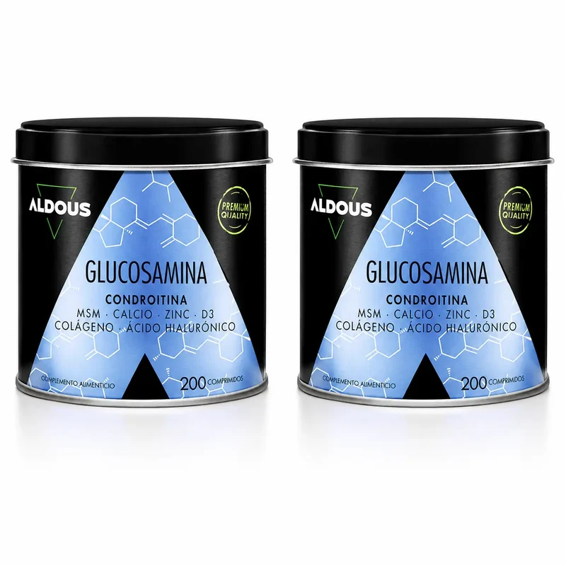 Aldous Bio Glucosamine, Chondroitin, Msm, Collagen, Hyaluronic Acid, Zinc, Calcium & Vitamin D3 , 200 Tablets , pack 2