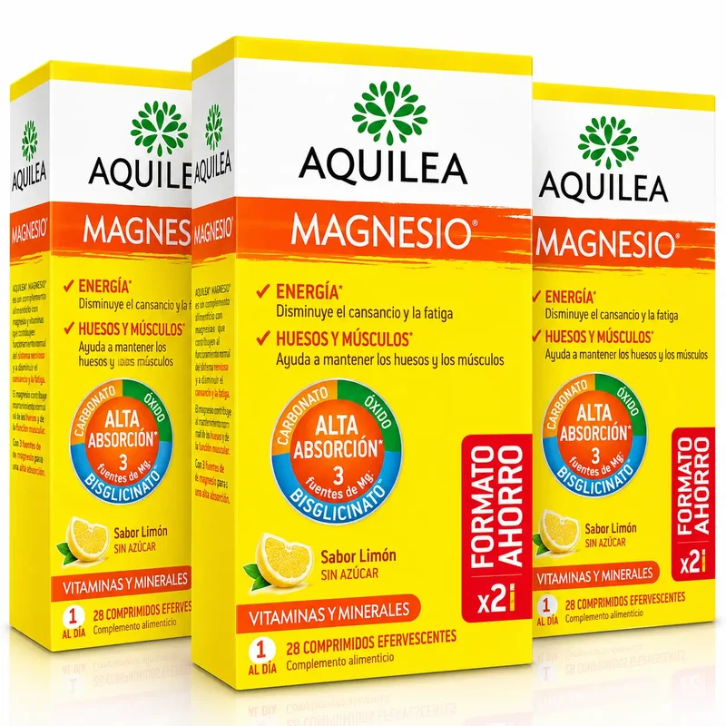 Aquilea Magnésio, 28 comprimidos efervescentes, embalagem de 3