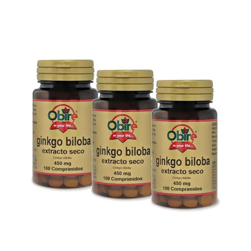 Obire Ginkgo Biloba, Pack of 3 x 100 tablets