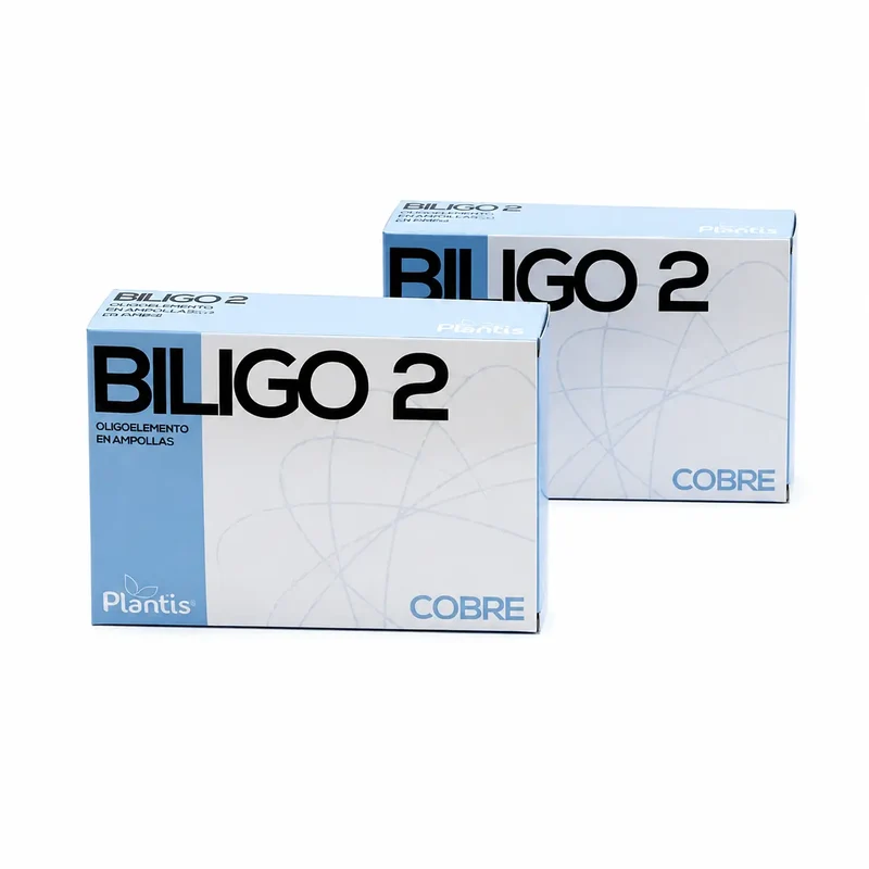 Plantis Biligo 8 Magnésio Oligoelemento, 20 ampolas de 2 ml, embalagem de 2