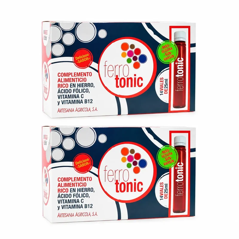 Plantis Ferrotonic Ferro 14 Frascos de 25 ml, embalagem de 2