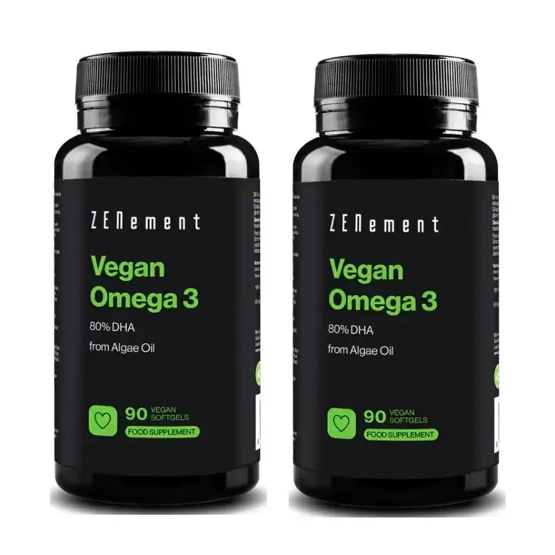 Zenement Omega-3 Vegan Dha, Embalagem 2 x 90 cápsulas de gelatina mole vegana