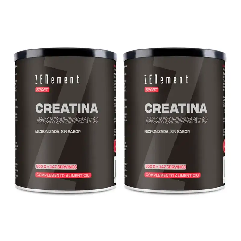 Zenement Creatine Monohydrate, Micronised, Flavourless, Pack 2 x 500 g