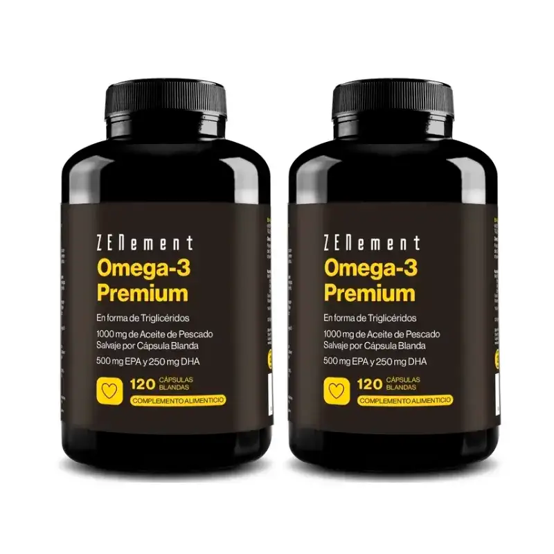 Zenement Omega-3 Premium, embalagem de 2 x 120 cápsulas de gelatina mole