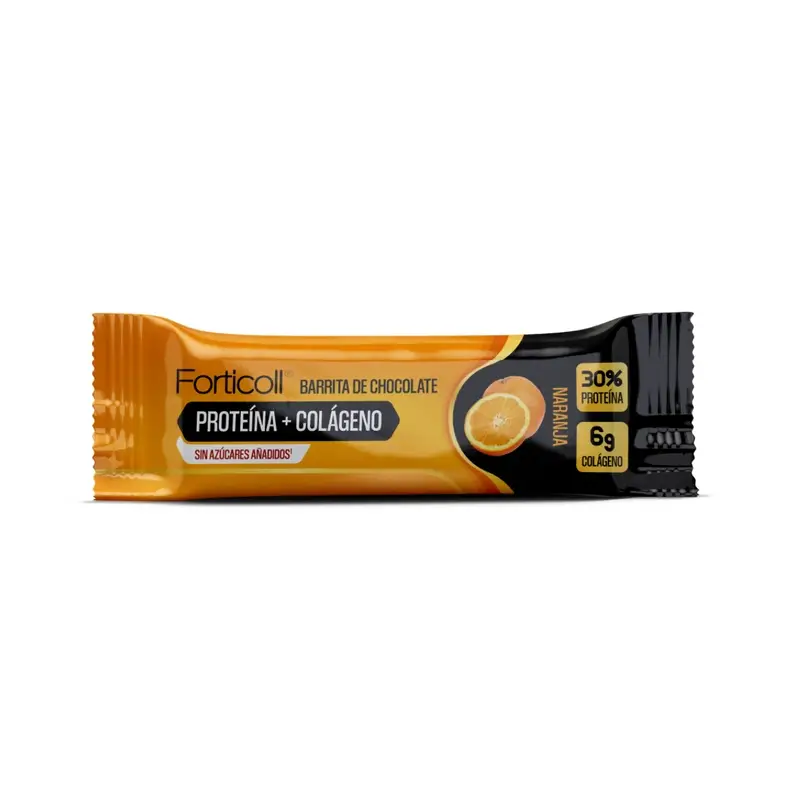 Forticoll Snack Proteína Colagénio Caixa Laranja 12 Barras X 50Gr