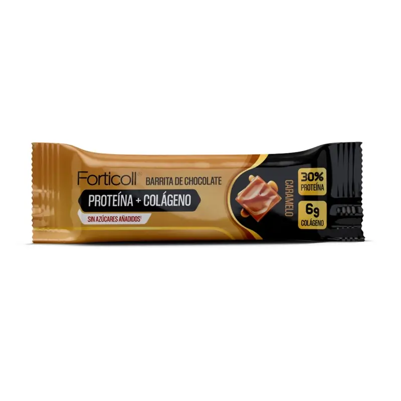 Forticoll Snack Proteína Colagénio Caramelo Caixa 12 Barras X 50Gr