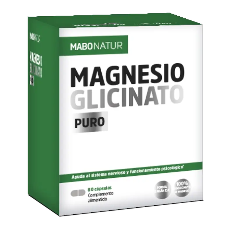Mabonatur Glicinato de Magnésio, Puro, 80 cápsulas
