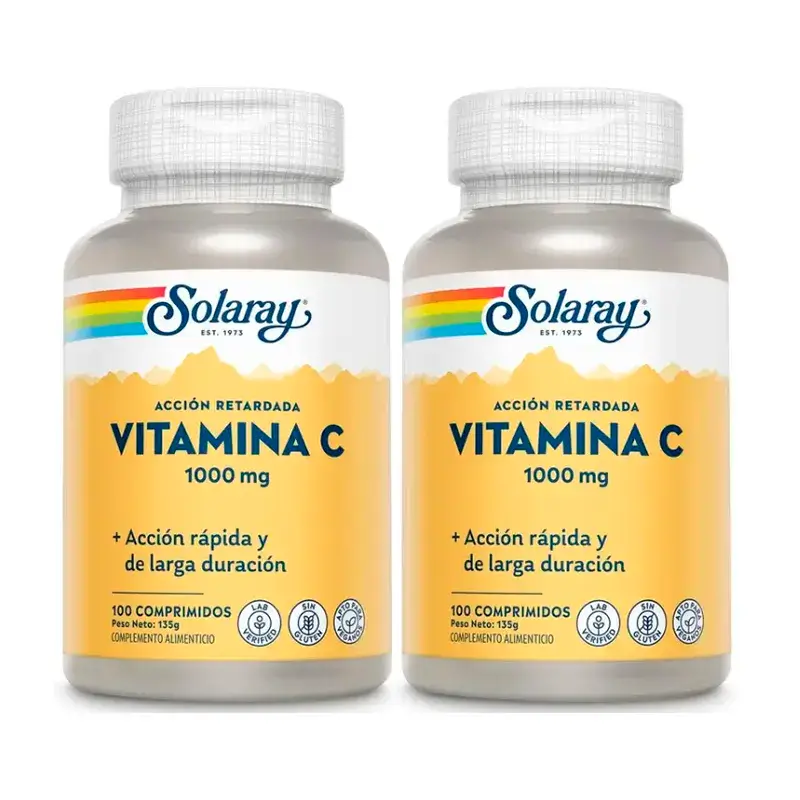 Solaray Vitamin C 1000 Mg. Pack 2 x 100 Comp.
