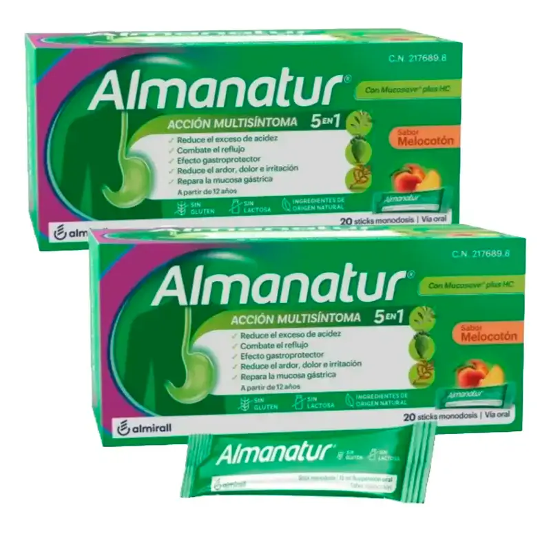 Almanatur Pêssego, embalagem de 2 x 20 saquetas