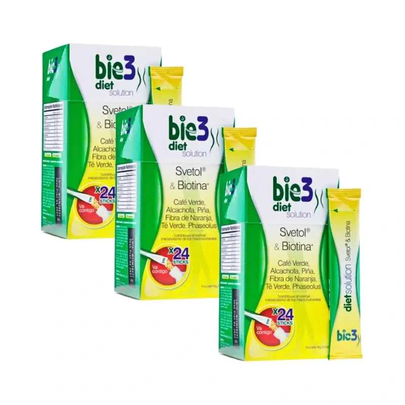 Bie3 Diet Solution With Svetol And Biotin, Pack Of 3, 4 Gr 24 Sachets