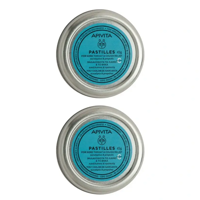 Apivita Eucalyptus & Propolis Lozenges, Pack Of 2