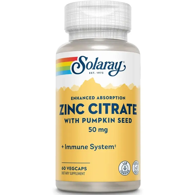Solaray Zinc With Pumpkin Seed, 60 cápsulas vegetais