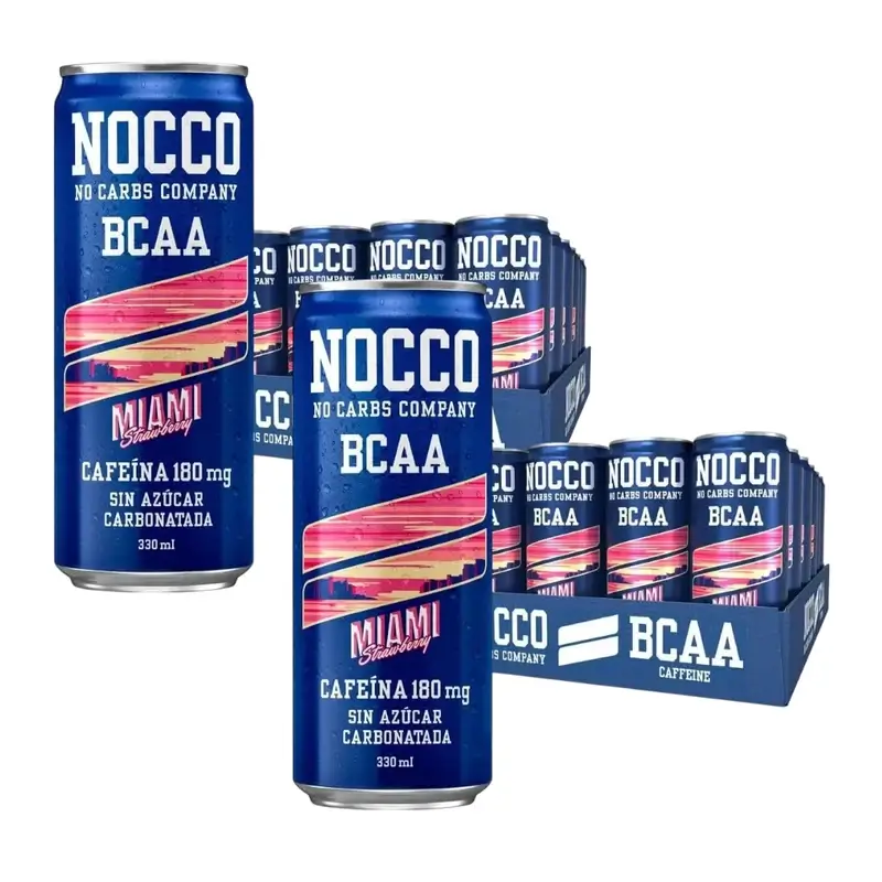 Nocco Pack Bcaa Miami Strawberry, 24 Unidades X 330 Ml