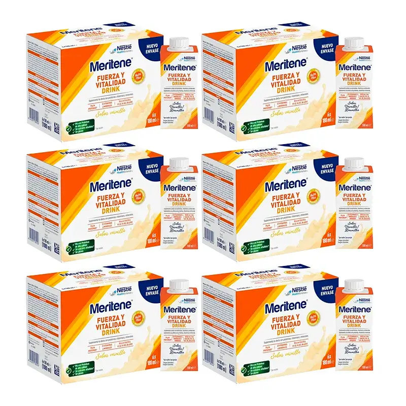 Meritene Strength & Vitality Drink Baunilha, Embalagem 6 Caixas 6 x 180 ml