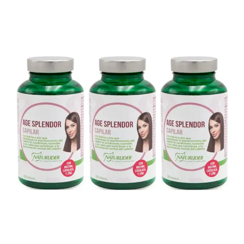 Naturlider Age Splendor Hair Splendor With Catalase Canalblock, Pack 3 x 135 Capsules