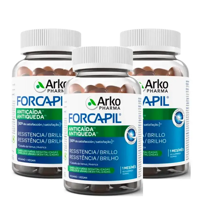 Arkopharma Forcapil Anti-Hair Loss, Pack 3 x 60 Gummy Sweets