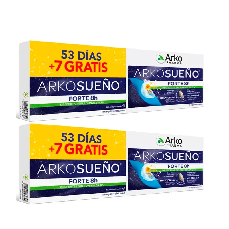 Arkopharma Arkosueño Forte 8H Bicapa, 2X60 Comprimidos
