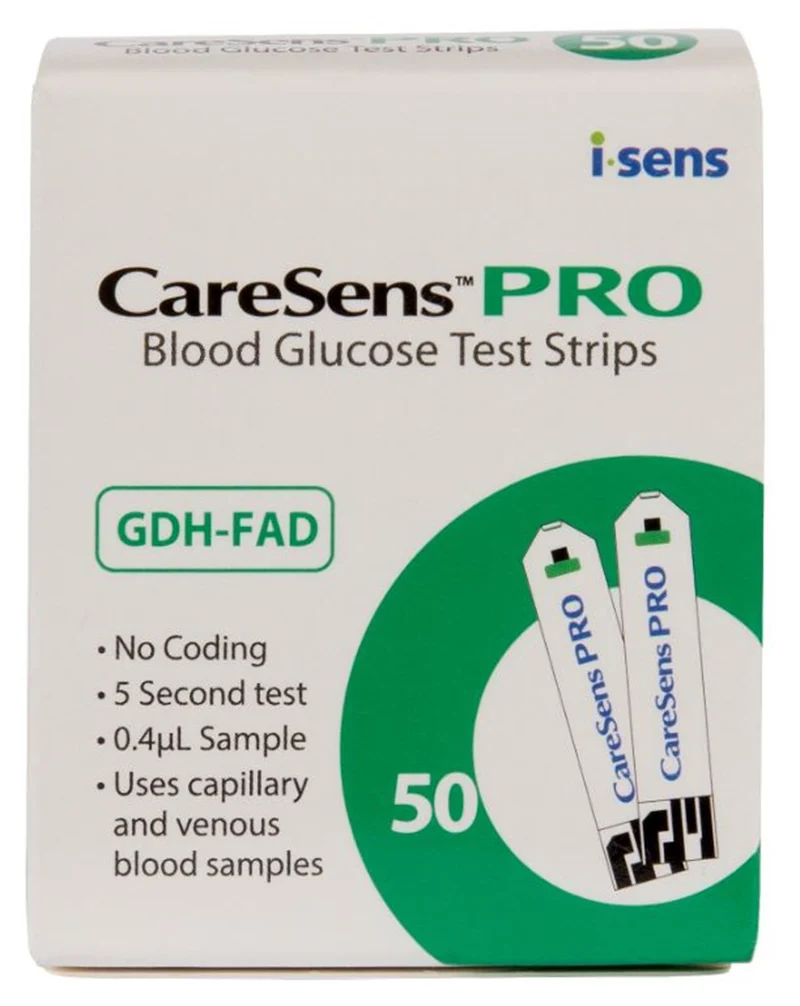 CARESENS PRO Blood Glucose Test Strips 50 Pack