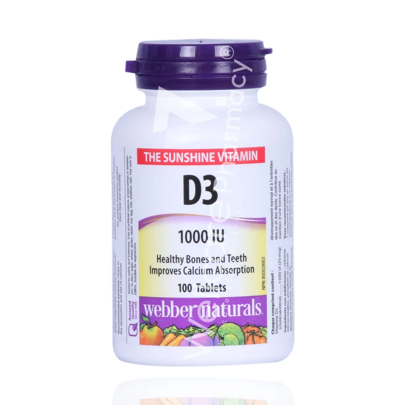Webber Naturals Vitamin D3 1000iu Tablets 100'S