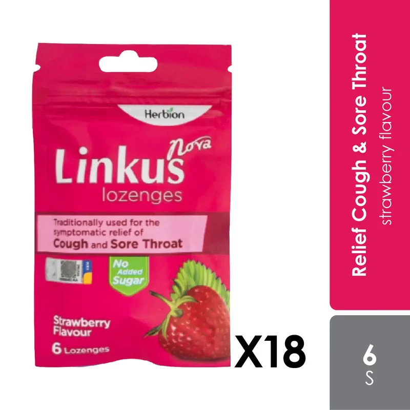 Linkus Nova Strawberry Lozenges 6s x 18