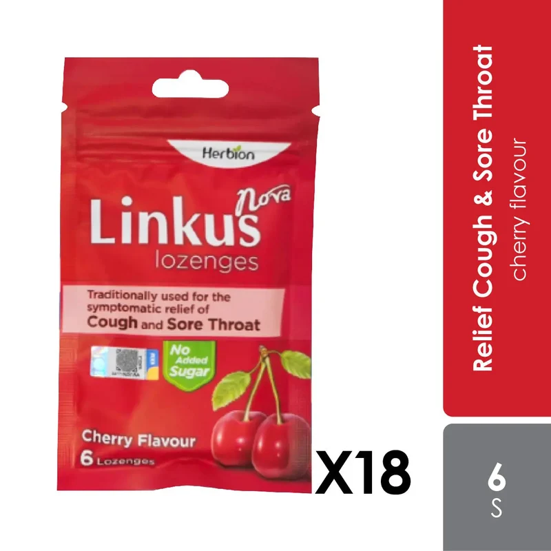 Linkus Nova Cherry Lozenges 6s x 18