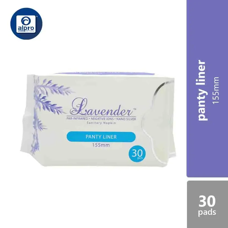 Lavender Far-Infrared Panty Liner 155mm 30pcs | Maximum Protection