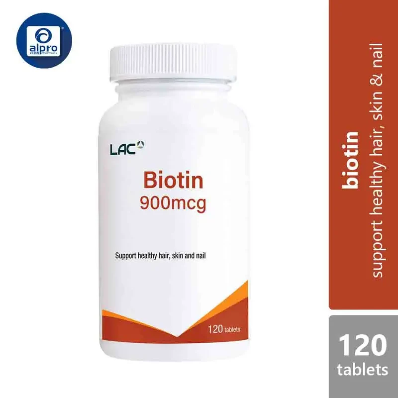 LAC Vitamins Biotin 900mcg 120s | Support Healthy Hair, Skin and Nails