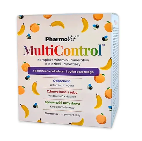 VITAMIN- UND MINERALSTOFFKOMPLEX FÜR KINDER UND JUGENDLICHE MULTICONTROL GLUTENFREI 30 SACHETS - PHARMOVIT