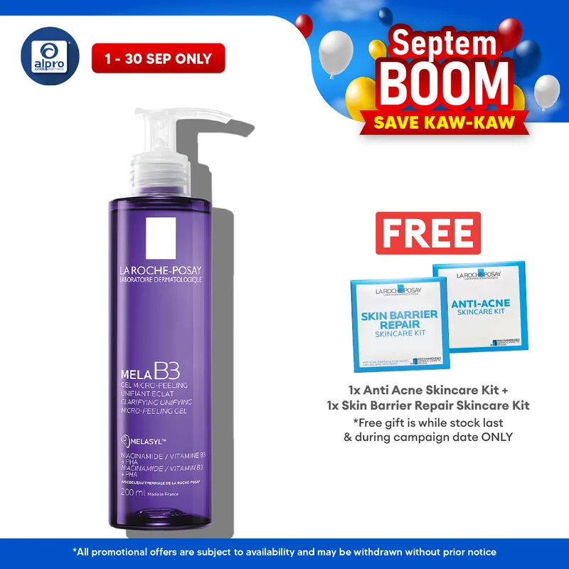 La Roche-Posay Mela B3 Micro-Peeling Gel Cleanser 200ml | Purifies and Renews Skin
