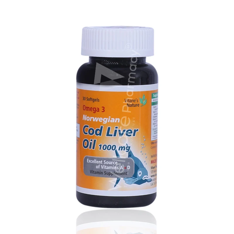 Vitane Norwegian Cod Liver Oil 1000mg Capsules 30'S