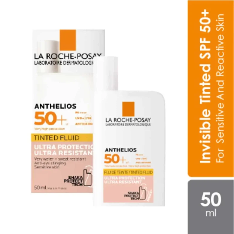 La Roche Posay Anthelios Invisible Fluid Tinted SPF 50+ 50ml | Lightweight Tinted Sunscreen