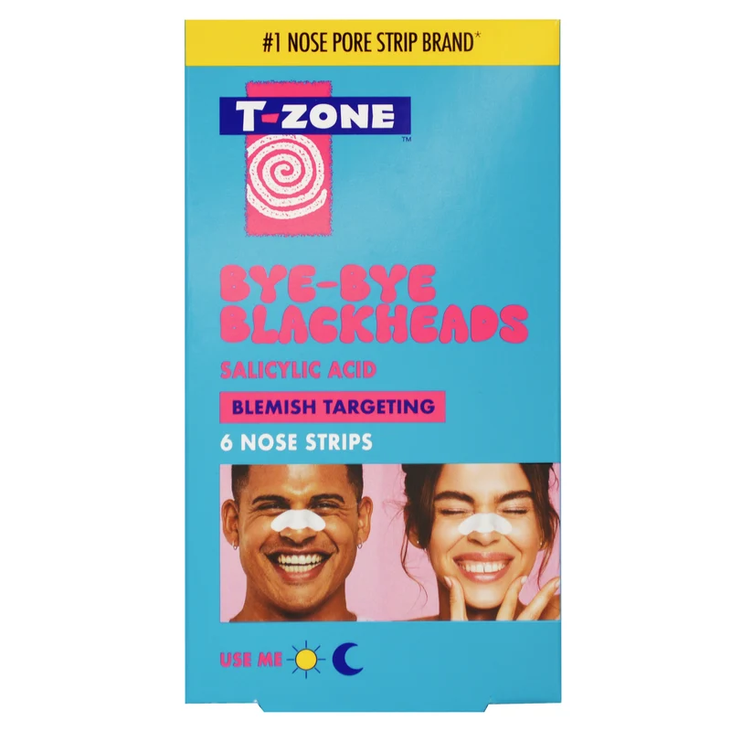T-Zone Bye Bye Blackheads Salicylic Acid Nose Pore Strips 6pk
