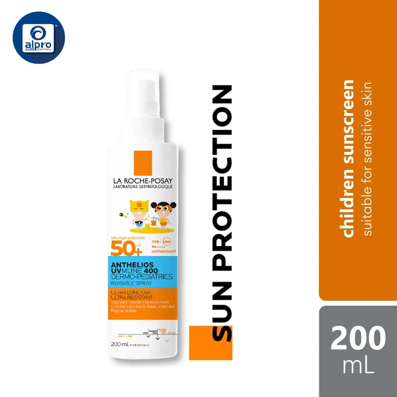 La Roche-Posay Anthelios UVMUNE 400 Dermo-Pediatrics Invisible Spray SPF 50+ 200ml | For Children Sensitive Skin