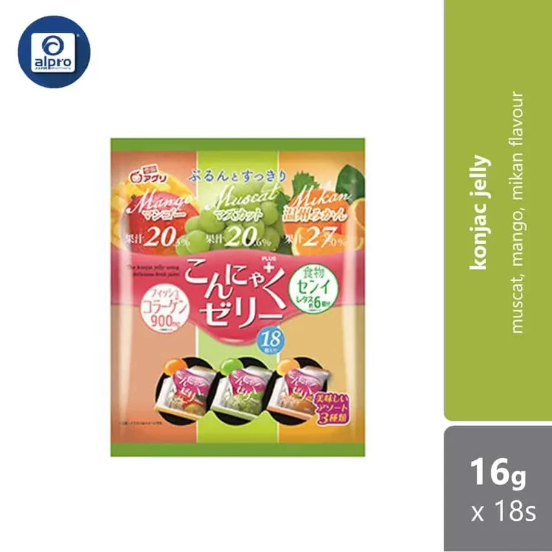 Konjac Jelly (Muscat,Mango,Mikan) 16gx18s
