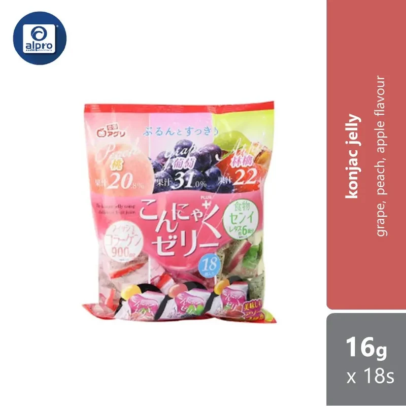 Konjac Jelly (Grape,Peach,Apple) 16gx18s