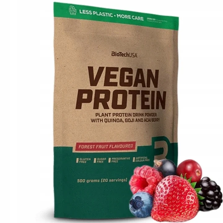 BioTech USA Veganes Protein 500g Waldfruchtgeschmack