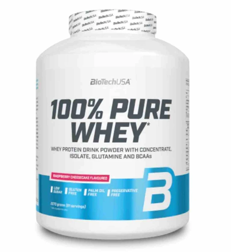BioTech USA 100% reine Molke 2270g Käsekuchen mit Himbeergeschmack