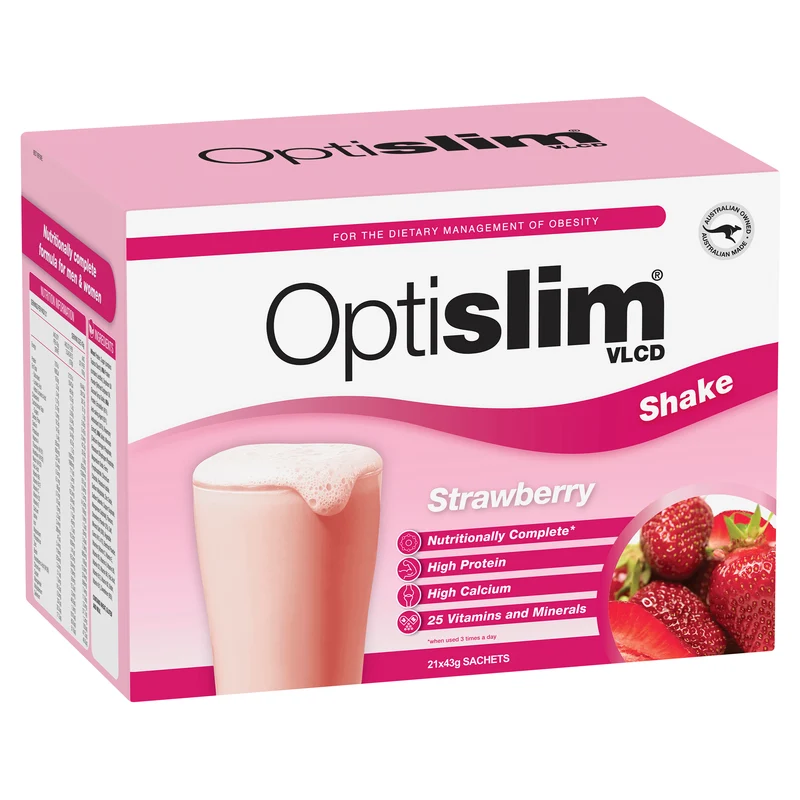 Optislim VLCD Meal Replacement Shake Strawberry 21 x 43g Sachets