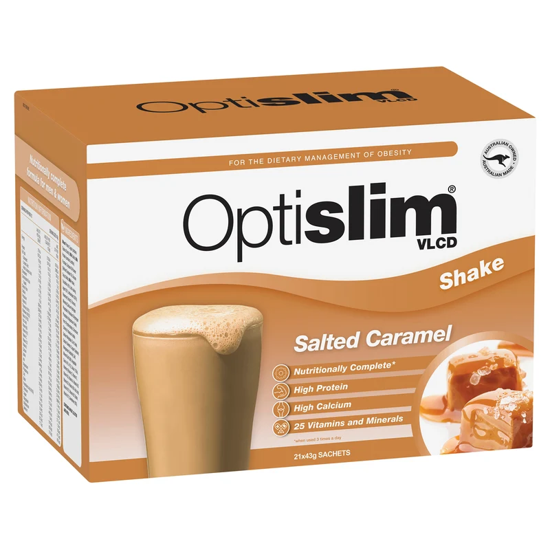 Optislim VLCD Meal Replacement Shake Salted Caramel 21 x 43g Sachets