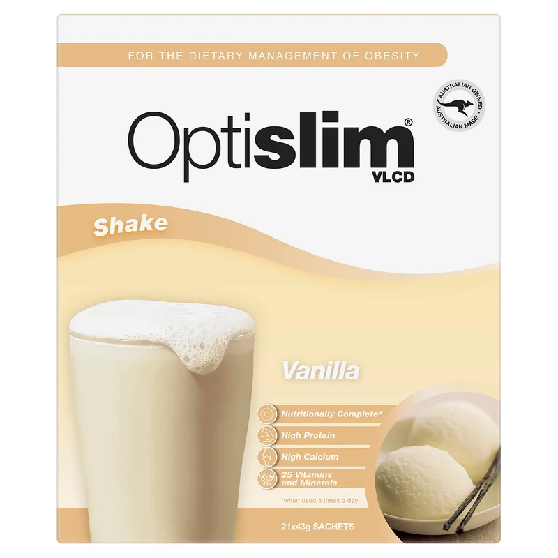Optislim VLCD Meal Replacement Shake Vanilla 21 x 43g Sachets