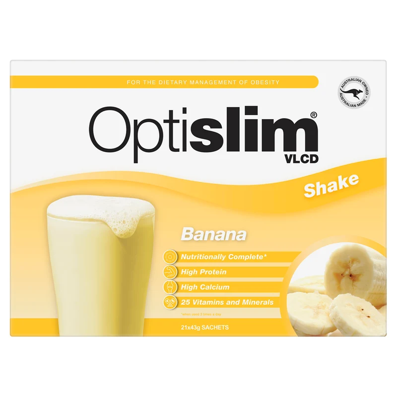 Optislim VLCD Meal Replacement Shake Banana 21 x 43g Sachets