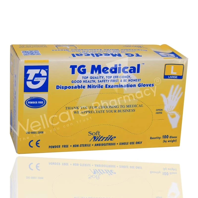 Nitrile Examination Gloves Powder Free Large100'S